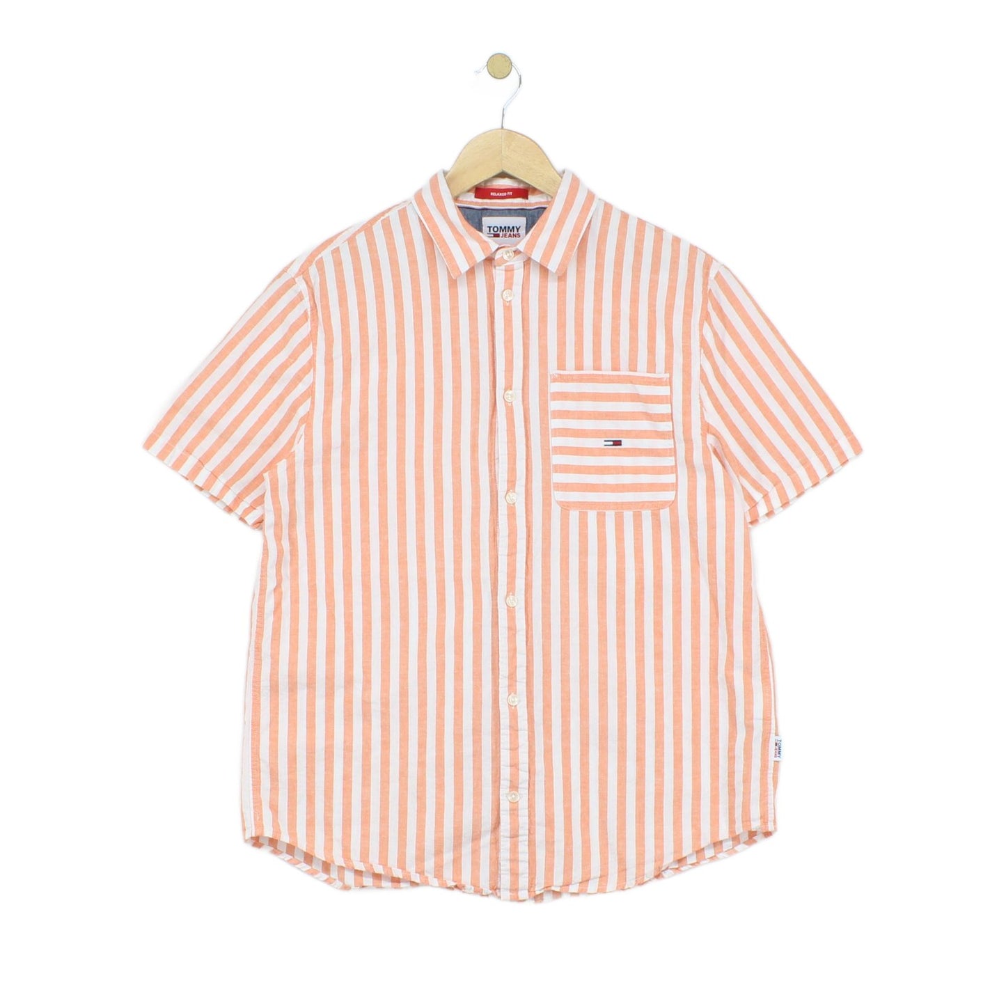 Mens Striped Shirt Relaxed Fit Short Sleeve