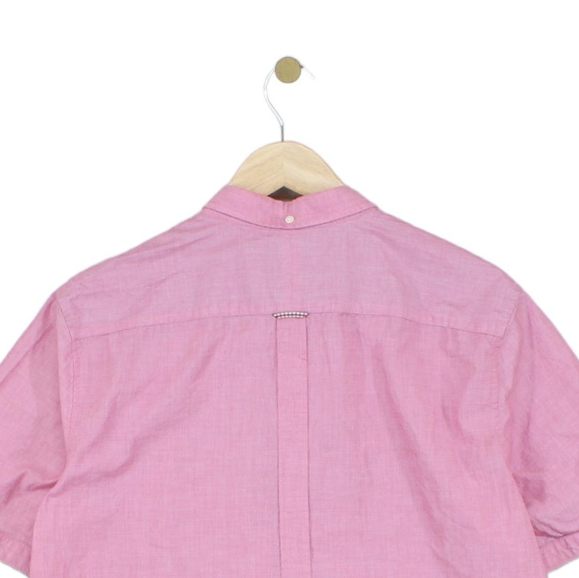 Mens Shirt Slim Fit Casual Short Sleeve Button Down