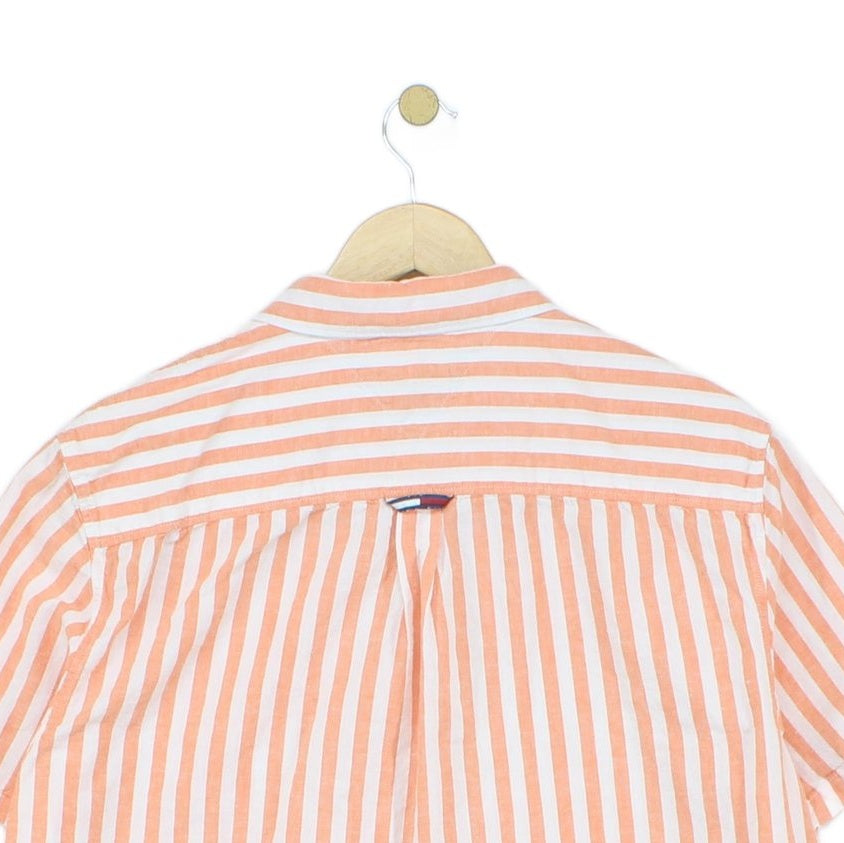 Mens Striped Shirt Relaxed Fit Short Sleeve