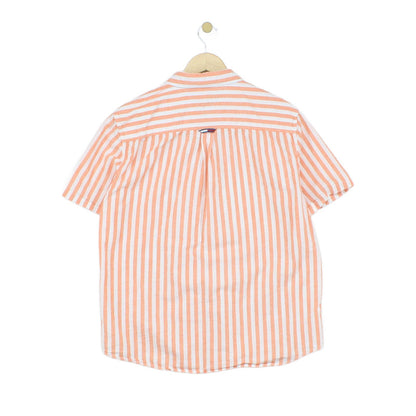 Mens Striped Shirt Relaxed Fit Short Sleeve
