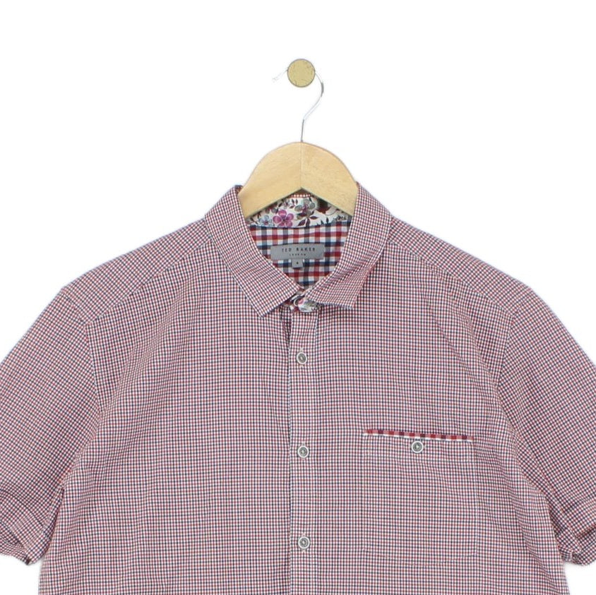 Mens Check Shirt Short Sleeve Summer