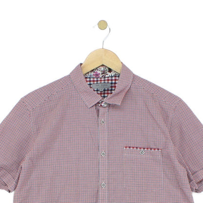 Mens Check Shirt Short Sleeve Summer