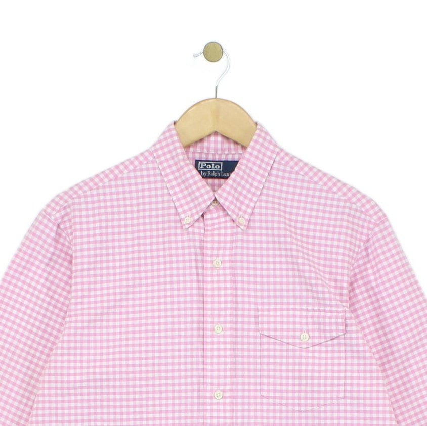 Mens Check Shirt Gingham Long Sleeve