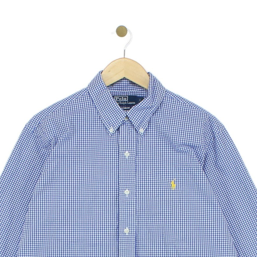 Mens Check Shirt Custom Fit Long Sleeve