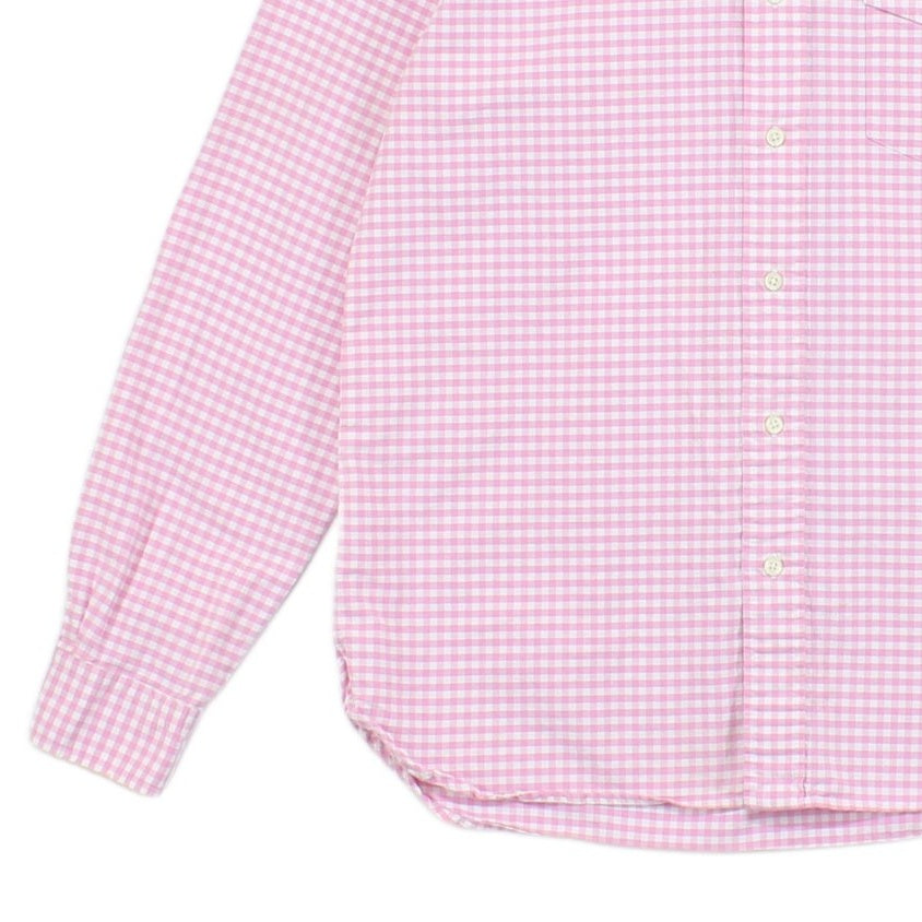 Mens Check Shirt Gingham Long Sleeve