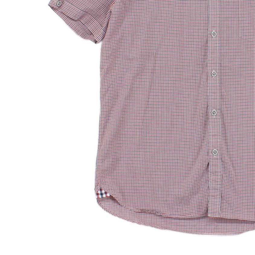 Mens Check Shirt Short Sleeve Summer