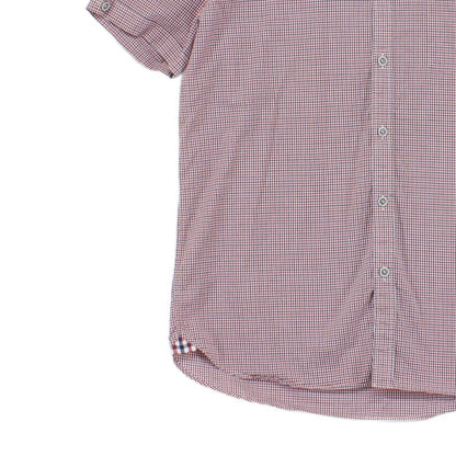 Mens Check Shirt Short Sleeve Summer