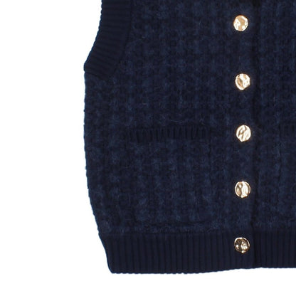 Womens Vest Cardigan Knit Sleeveless Cotton Alpaca