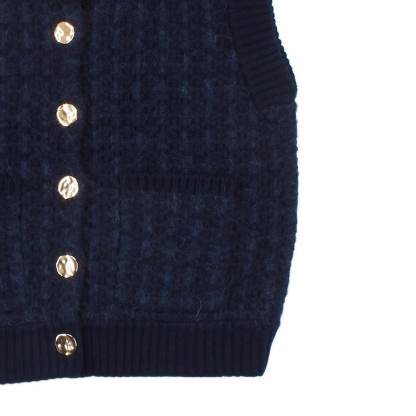 Womens Vest Cardigan Knit Sleeveless Cotton Alpaca