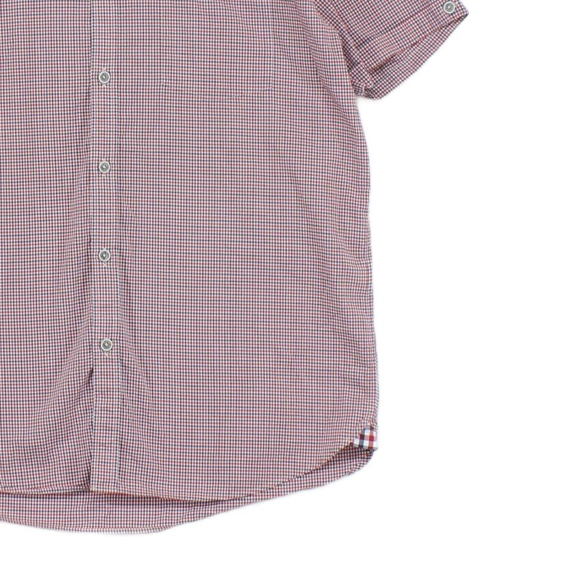Mens Check Shirt Short Sleeve Summer