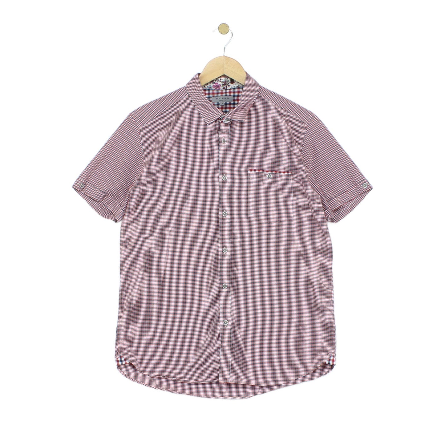 Mens Check Shirt Short Sleeve Summer
