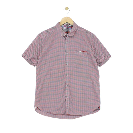 Mens Check Shirt Short Sleeve Summer