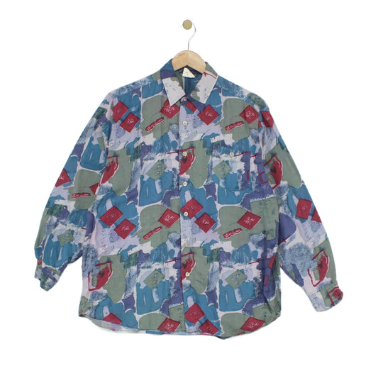 Mens Viscose Abstract Shirt Button Up