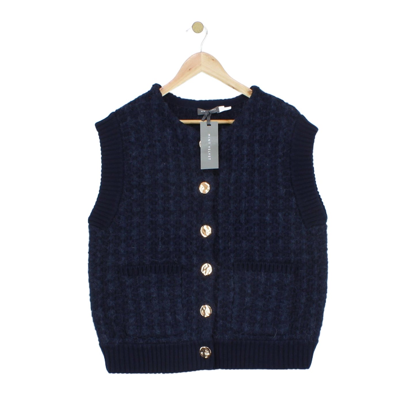 Womens Vest Cardigan Knit Sleeveless Cotton Alpaca