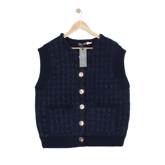 Womens Vest Cardigan Knit Sleeveless Cotton Alpaca