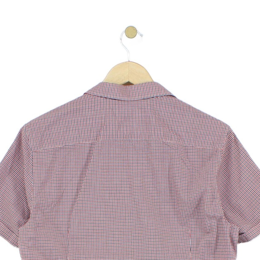 Mens Check Shirt Short Sleeve Summer