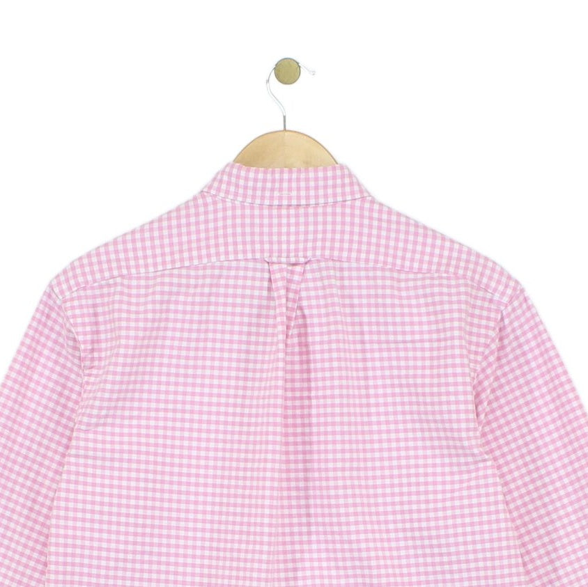 Mens Check Shirt Gingham Long Sleeve