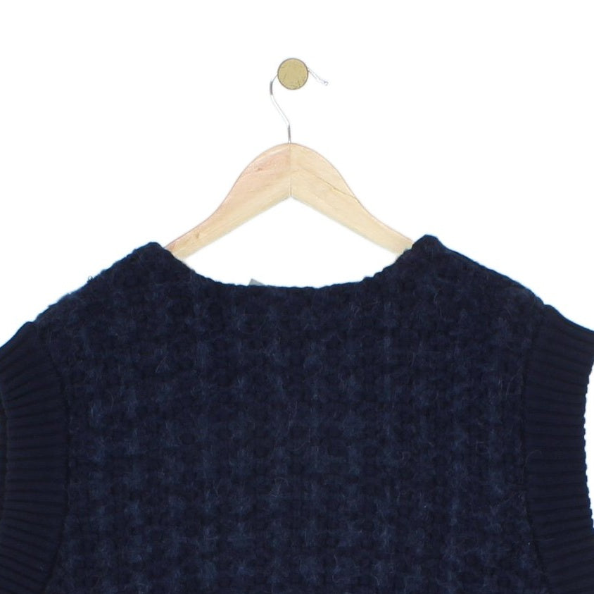 Womens Vest Cardigan Knit Sleeveless Cotton Alpaca