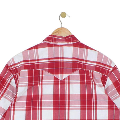 Mens Plaid Shirt Short Sleeve Button Up