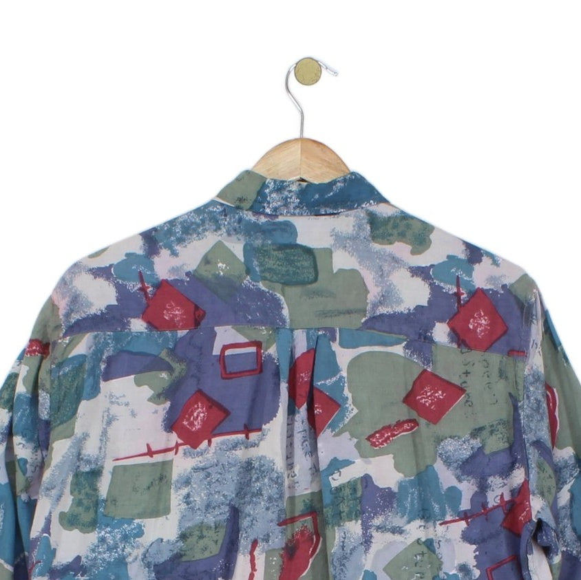 Mens Viscose Abstract Shirt Button Up