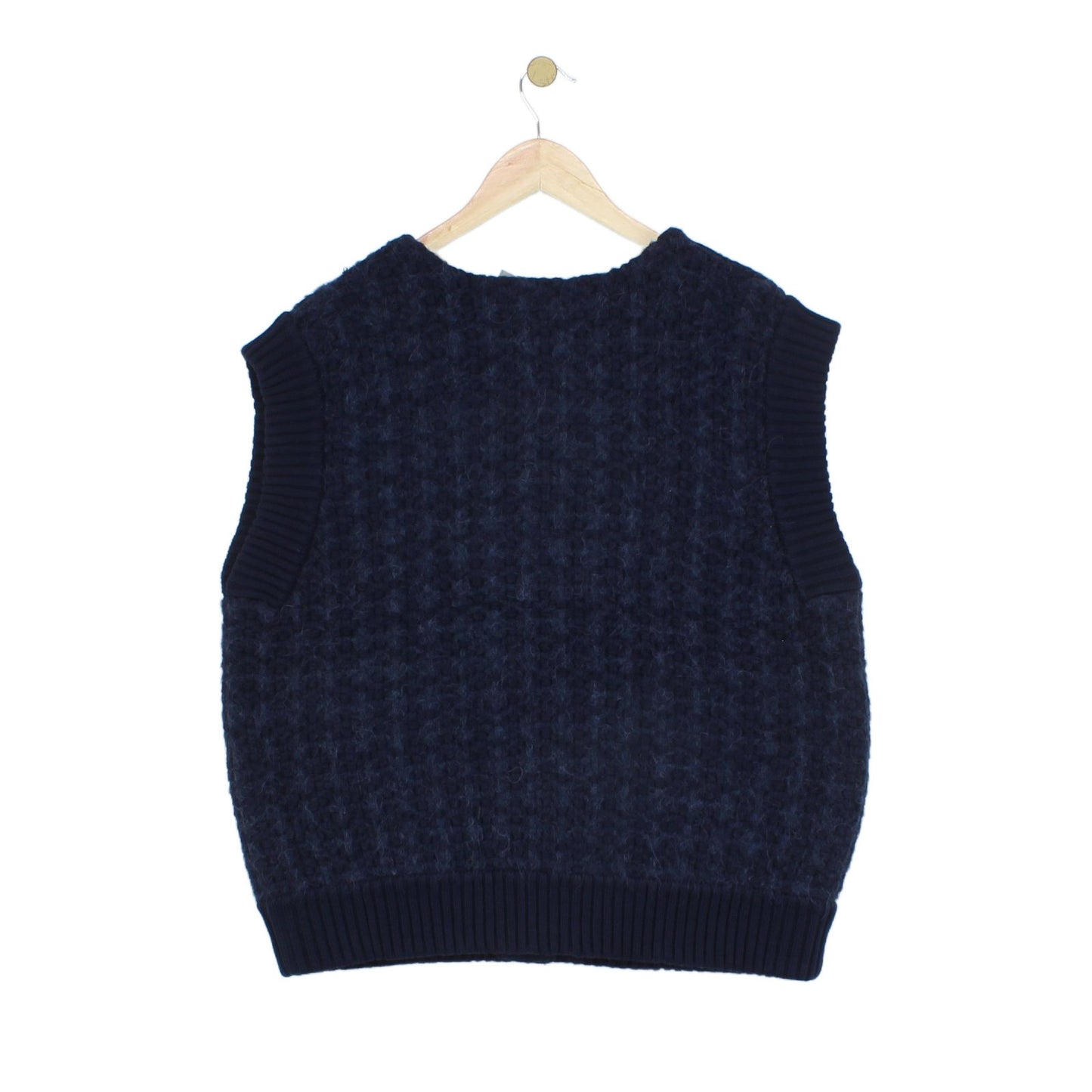 Womens Vest Cardigan Knit Sleeveless Cotton Alpaca