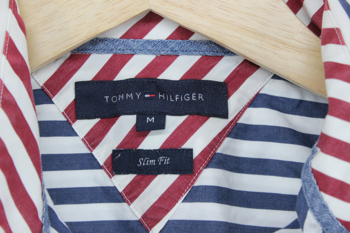Mens Striped Shirt Slim Fit Long Sleeve