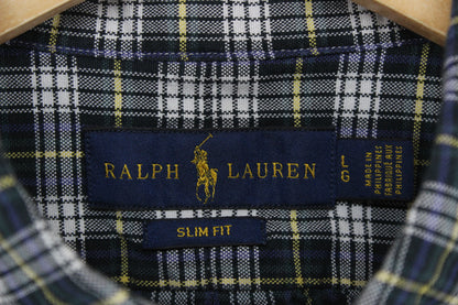 Mens Plaid Shirt Button Down Slim Fit