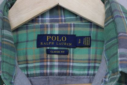 Mens Plaid Shirt Classic Fit Long Sleeve