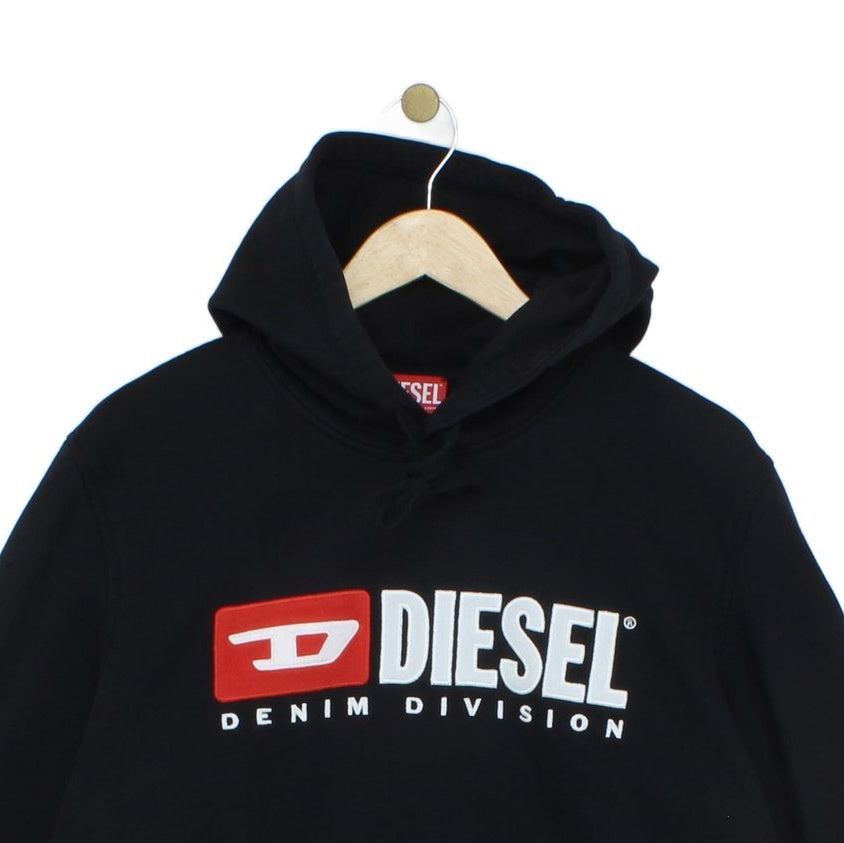 Mens Hoodie Embroidered Denim Streetwear
