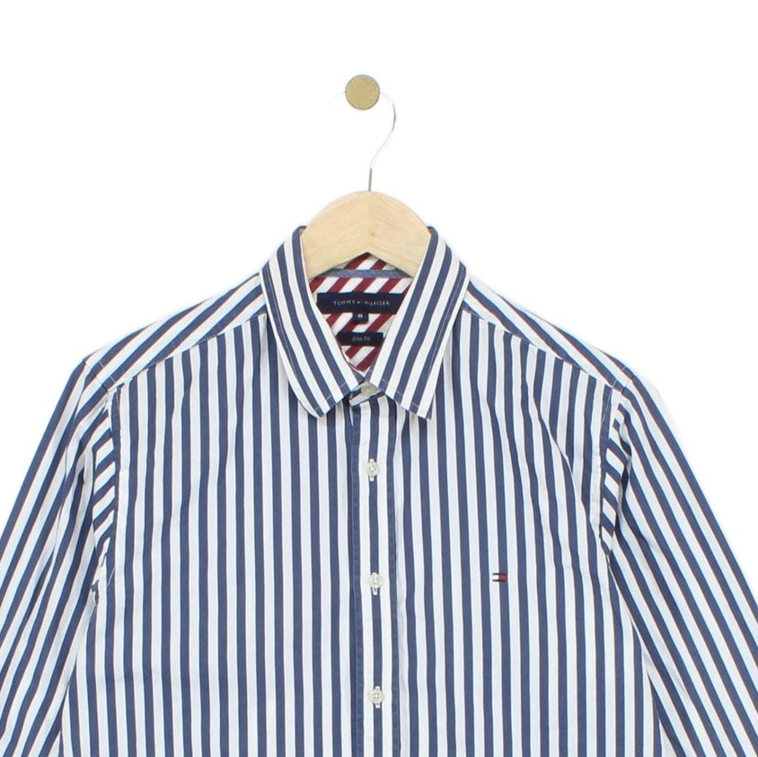 Mens Striped Shirt Slim Fit Long Sleeve