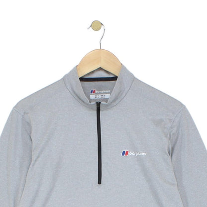 Mens Argentium 1/4 Zip T Shirt Long Sleeve