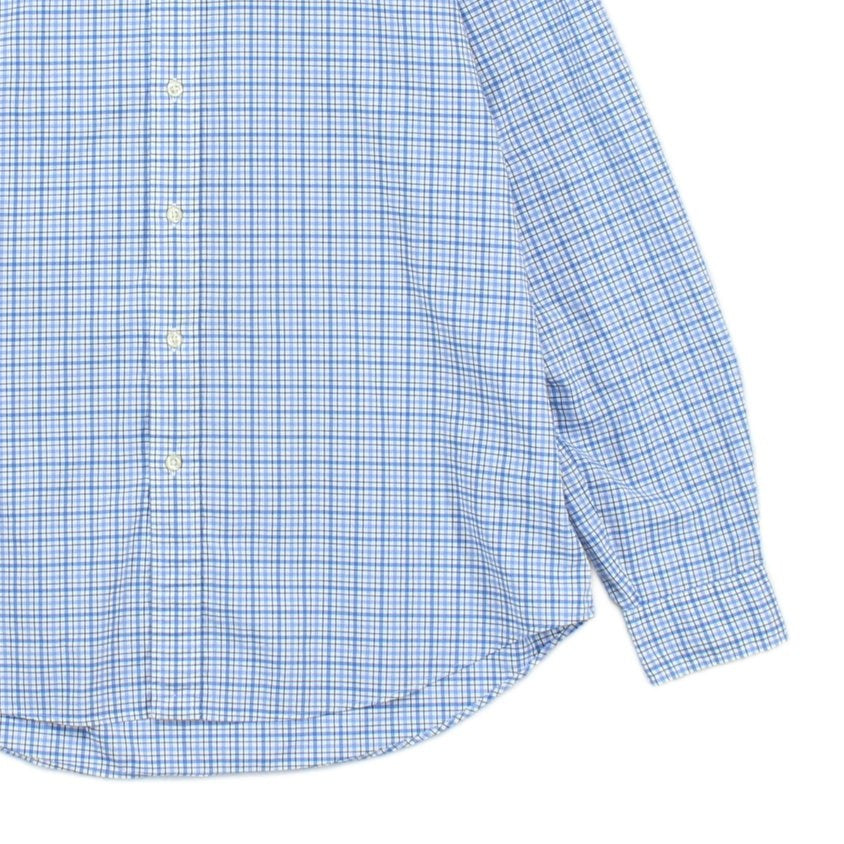 Mens Plaid Shirt Stretch Button Down Logo