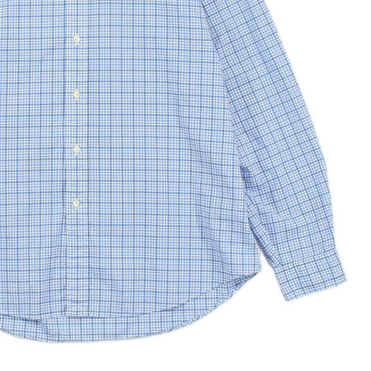 Mens Plaid Shirt Stretch Button Down Logo
