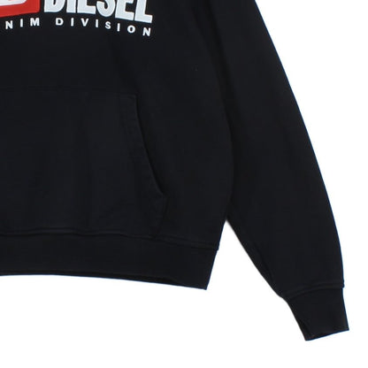 Mens Hoodie Embroidered Denim Streetwear