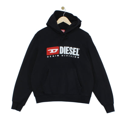Mens Hoodie Embroidered Denim Streetwear