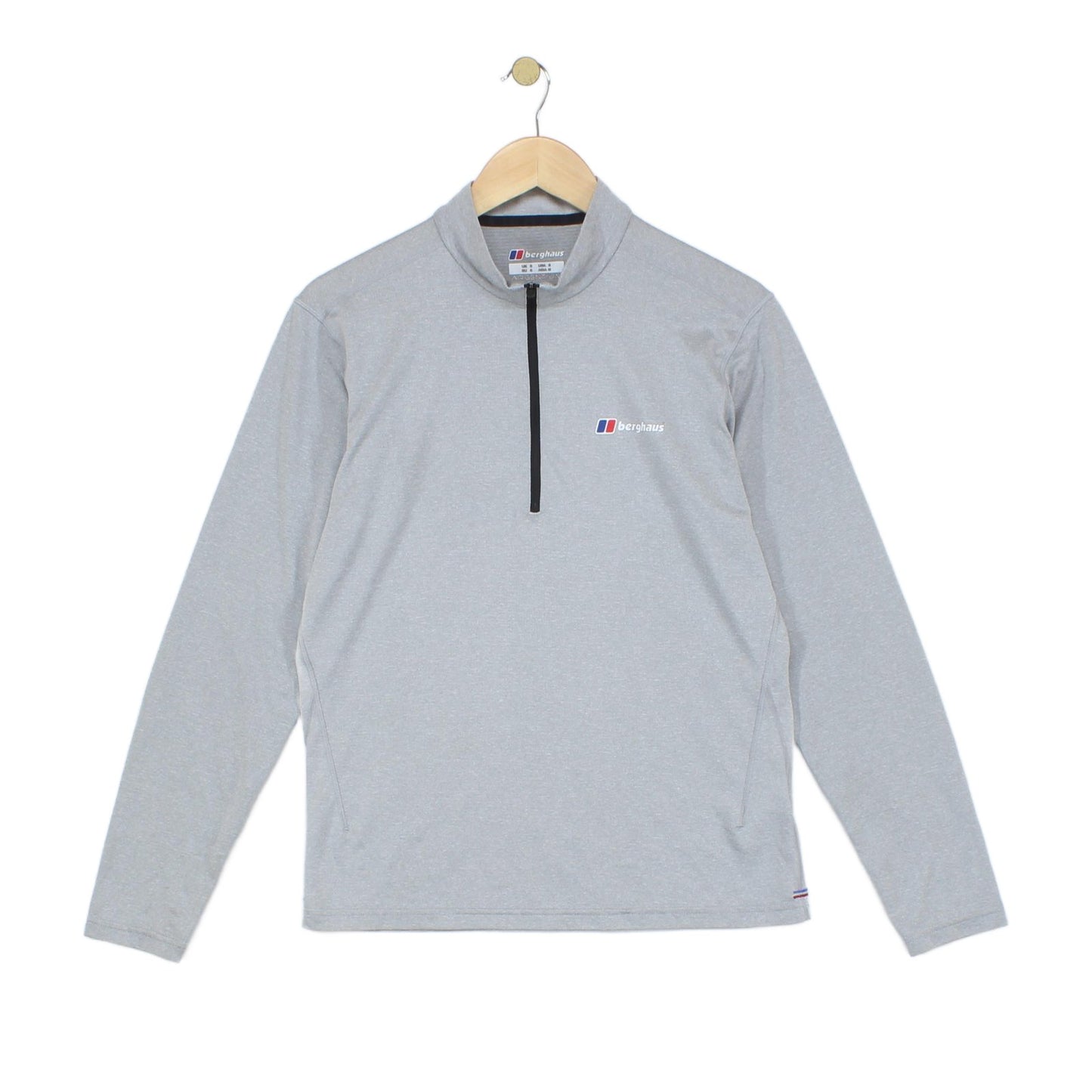Mens Argentium 1/4 Zip T Shirt Long Sleeve