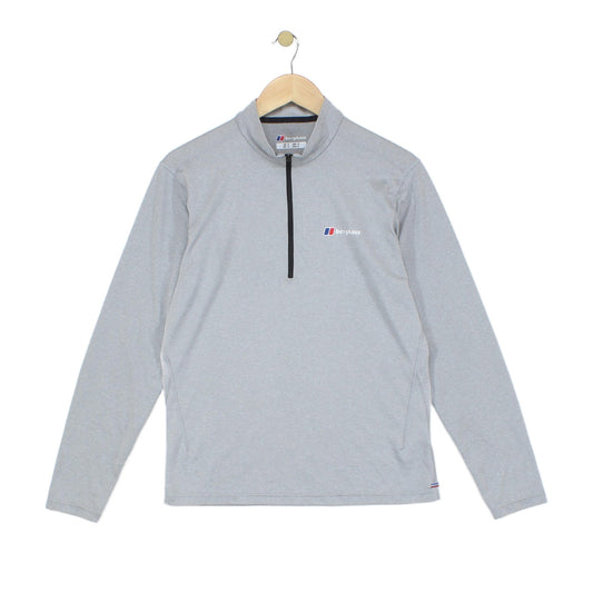 Mens Argentium 1/4 Zip T Shirt Long Sleeve