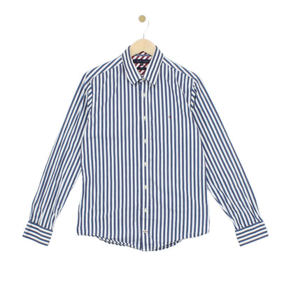 Mens Striped Shirt Slim Fit Long Sleeve