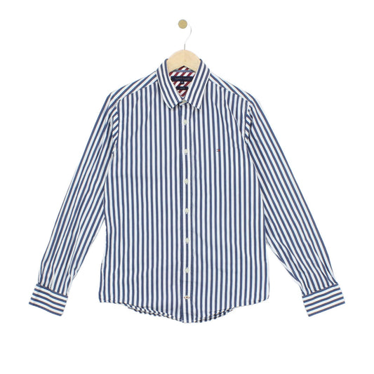 Mens Striped Shirt Slim Fit Long Sleeve
