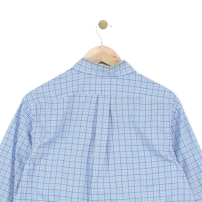 Mens Plaid Shirt Stretch Button Down Logo