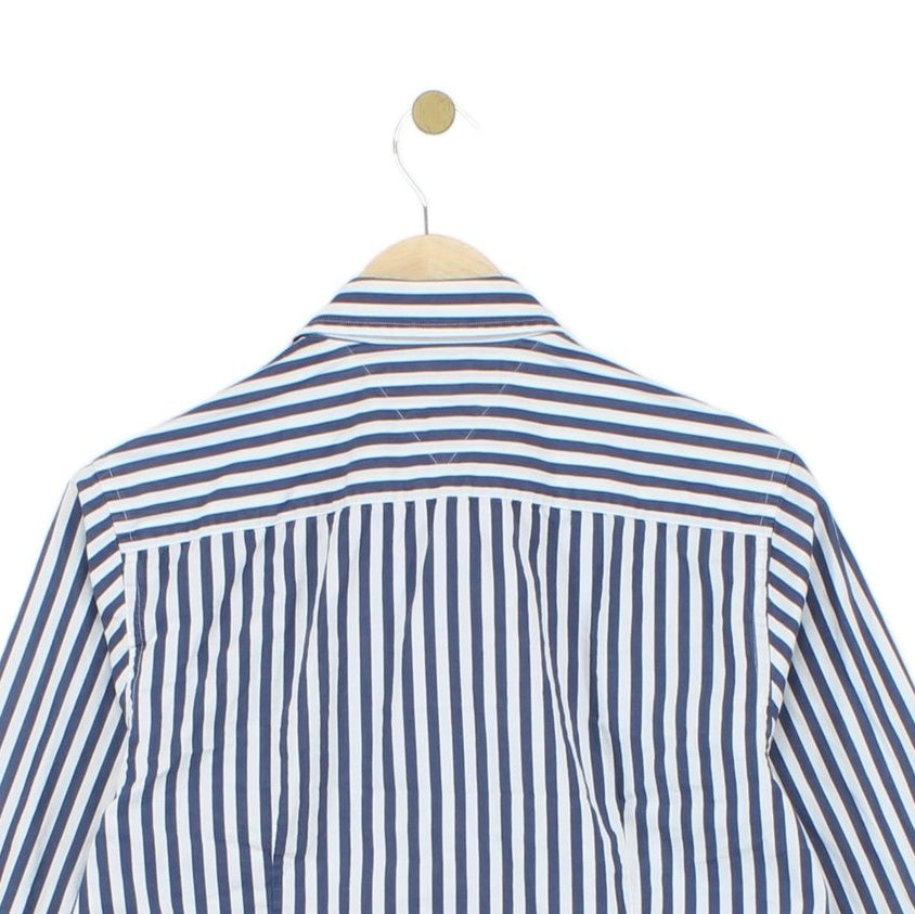 Mens Striped Shirt Slim Fit Long Sleeve