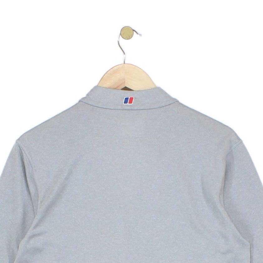 Mens Argentium 1/4 Zip T Shirt Long Sleeve