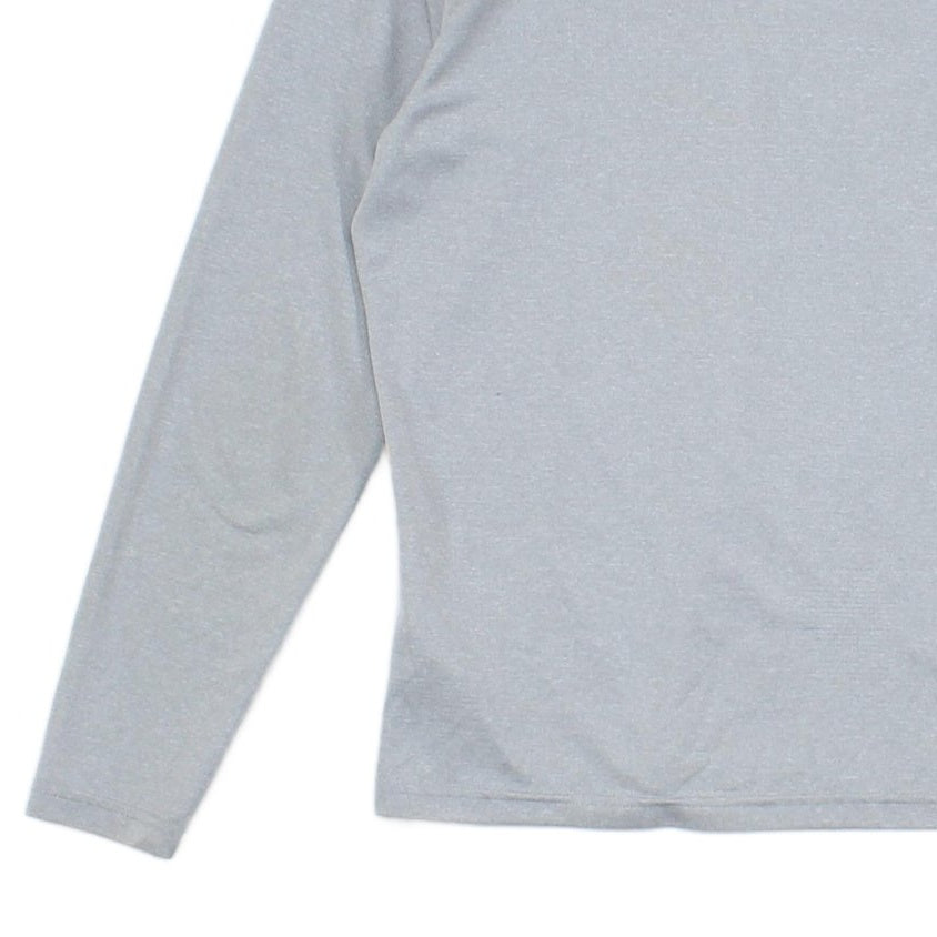 Mens Argentium 1/4 Zip T Shirt Long Sleeve