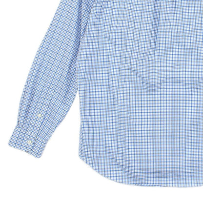 Mens Plaid Shirt Stretch Button Down Logo