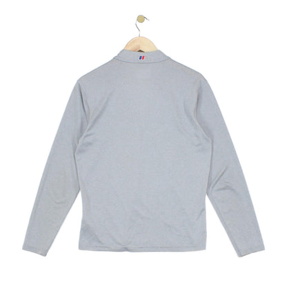 Mens Argentium 1/4 Zip T Shirt Long Sleeve