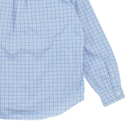 Mens Plaid Shirt Stretch Button Down Logo