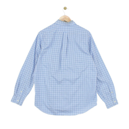 Mens Plaid Shirt Stretch Button Down Logo