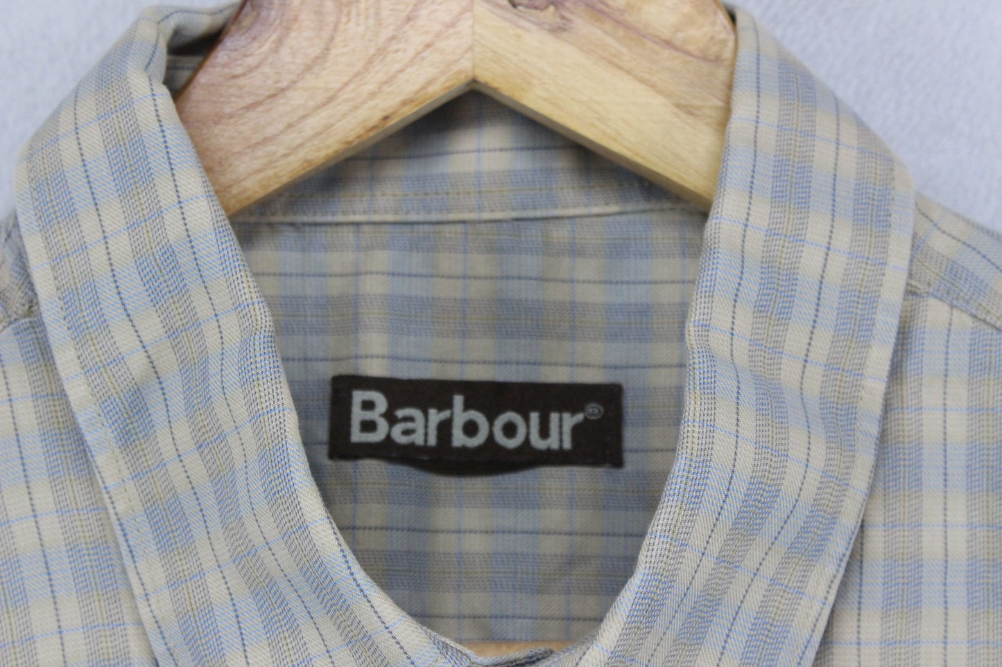 Mens Check Shirt Short Sleeve Collared