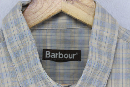 Mens Check Shirt Short Sleeve Collared
