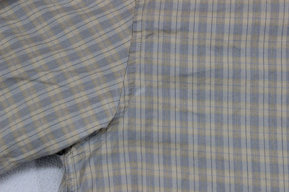 Mens Check Shirt Short Sleeve Collared